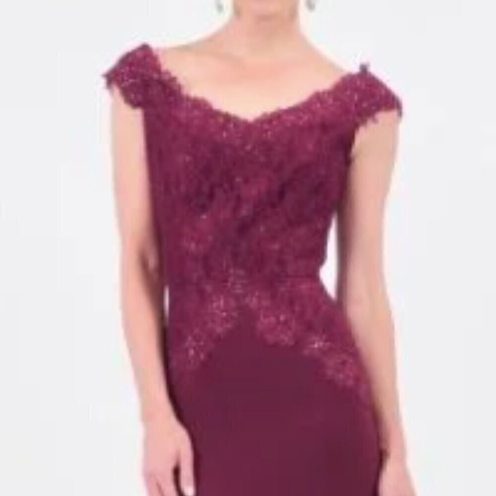 Ideas by Barbara Mother of the Bride Evening Dress Eggplant 8676 Size XL NWT - Picture 2 of 14